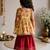 Sishu girls red & mustard floral print cotton kurti with sharara