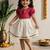 Sishu girls pink chanderi silk zari a-line bow dress