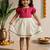 Sishu girls pink chanderi silk zari a-line bow dress