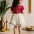 Sishu girls pink chanderi silk zari a-line bow dress