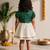Sishu girls green chanderi silk zari a-line bowdress