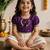 Sishu girls purple  chanderi silk zari a-line bow dress