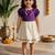 Sishu girls purple  chanderi silk zari a-line bow dress