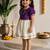 Sishu girls purple  chanderi silk zari a-line bow dress