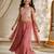 Girls rose pink embroidered top with sharara & dupatta