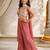 Girls rose pink embroidered top with sharara & dupatta