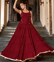 georgette Navratri Free Size Lehenga Set with Real Mirror Work Koti