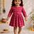 Sishu girls pink floral print cotton a-line dress