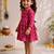 Sishu girls pink floral print cotton a-line dress