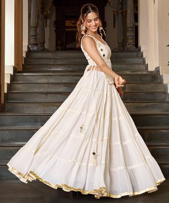 georgette Navratri Free Size Lehenga Set with Real Mirror Work Koti 4