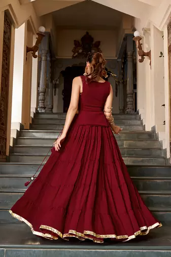 georgette Navratri Free Size Lehenga Set with Real Mirror Work Koti