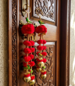 handmade pompom bell door hanging decorative home festive decor (pack of 6)