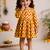 Sishu girls yellow floral print cotton a-line dress