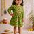 Sishu girls green floral print cotton a-line dress