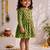 Sishu girls green floral print cotton a-line dress