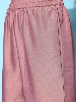 Women Mauve Embroidered Kurta With Trousers & Dupatta 6
