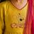 Girls mustard embroidered kurta with trousers & dupatta