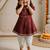 Sishu girls maroon embroidered kurta with dhoti pant