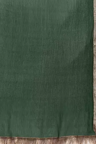 Women Green Ethnic Motifs Embroidered Gotta Patti Kurta with Trousers & With Dupatta