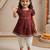 Sishu girls maroon embroidered kurta with dhoti pant