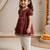 Sishu girls maroon embroidered kurta with dhoti pant