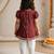 Sishu girls maroon embroidered kurta with dhoti pant