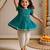 Sishu girls aqua embroidered kurta with dhoti pant