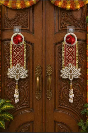handmade lotus patch door hanging decorative home festive decor (pack of 2)