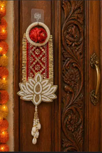 handmade lotus patch door hanging decorative home festive decor (pack of 2)