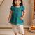 Sishu girls aqua embroidered kurta with dhoti pant