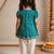 Sishu girls aqua embroidered kurta with dhoti pant