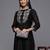 Women Floral Yoke Design Chanderi Silk Straight Kurta with Trousers