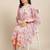 Women Peach-Coloured Ethnic Motifs Printed Kaftan Kurta with Trousers