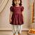 Sishu girls maroon floral embroidered kurta with dhoti pant
