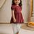 Sishu girls maroon floral embroidered kurta with dhoti pant