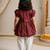 Sishu girls maroon floral embroidered kurta with dhoti pant