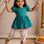 Sishu girls aqua  floral embroidered kurta with dhoti pant
