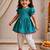 Sishu girls aqua  floral embroidered kurta with dhoti pant