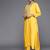 Women Yellow Yoke Design Mirror Work Kurta with Trousers & Dupatta