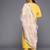 Women Yellow Yoke Design Mirror Work Kurta with Trousers & Dupatta