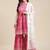 Women Pink Leheriya Printed Gotta Patti Kurti with Sharara & With Dupatta