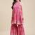Women Pink Leheriya Printed Gotta Patti Kurti with Sharara & With Dupatta