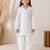 Girls white cotton chikankari kurta with patiala pants