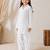 Girls white cotton chikankari kurta with patiala pants