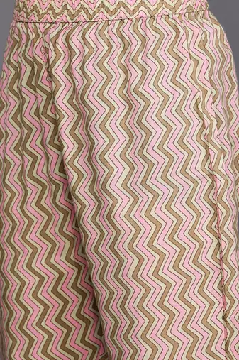 Women Green & Pink Floral Printed Pure Cotton Kurta with Trousers & Dupatta