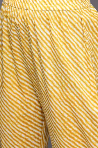 Women Mustard Yellow Ethnic Motifs Printed Sequinned Pure Cotton Kurta with Trousers & With Dupatta