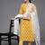 Women Mustard Yellow Ethnic Motifs Printed Sequinned Pure Cotton Kurta with Trousers & With Dupatta