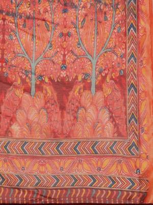 Women Fuchsia Yoke Design Kurta with Trousers & With Dupatta 4