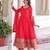 Red vichitra readymade anarkali suit with embroidery & sequence work