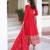Red vichitra readymade anarkali suit with embroidery & sequence work